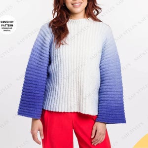 Crochet Oversized Spring Sweater Pattern: Top-Down Pullover (PDF Pattern)