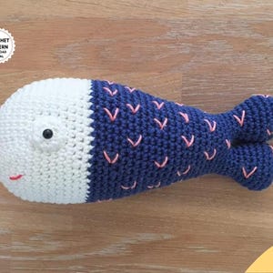 Patrón de pez a crochet, patrón de pez dorado a crochet, pez plano a crochet, pez dorado bebé, patrones de peces a crochet DIY, tutorial fácil de pez amigurumi