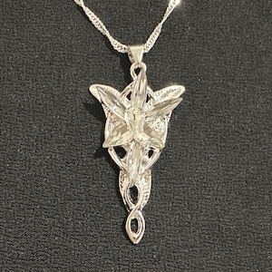 Elven Star Necklace Elf princess necklace, Elf Pendant, Elvish necklace, Cosplay Jewellery Sparkly, Crystal, Fantasy Saga Magic Ring Wizard
