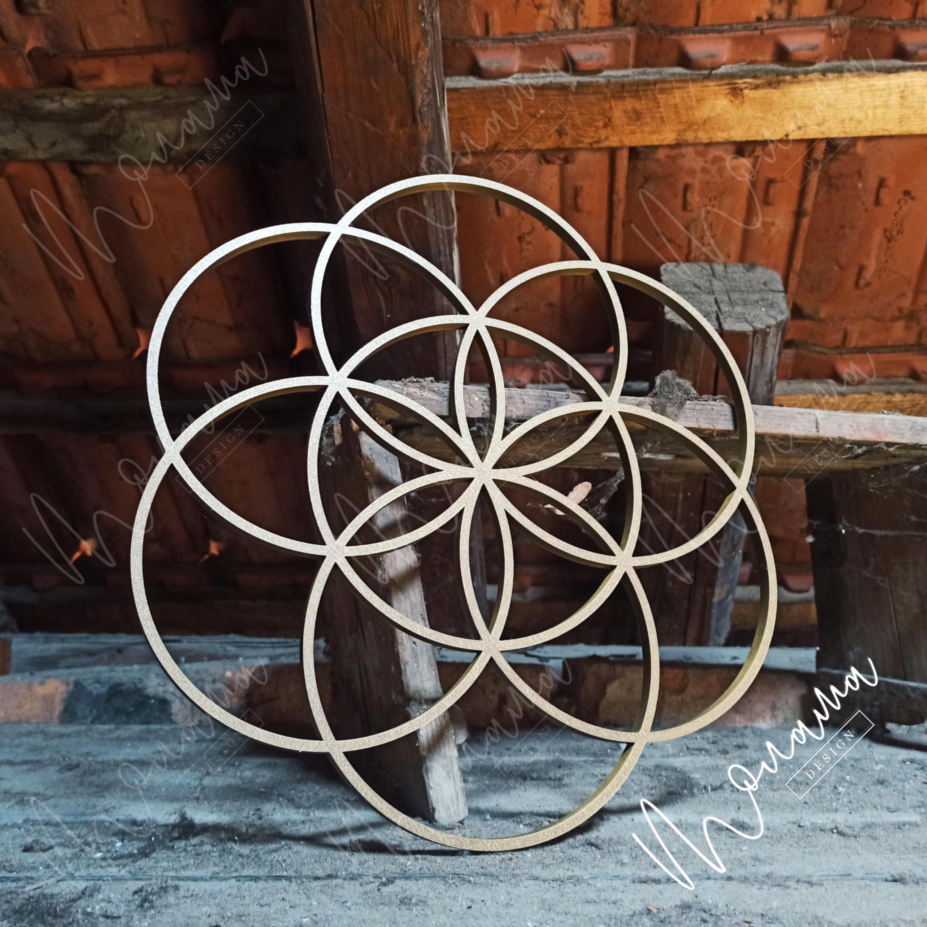 Seed of Life Wall Art | Sacred Geometry Decor | Spiritual Home Decoration | 3D Printed Symbol of Creation | Geometric Wall Hanging