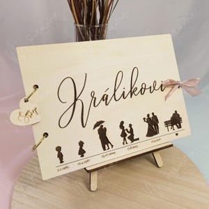 Álbum de fotos de madera, libro de recuerdos, madera, foto, álbum de bodas, álbum de recortes de bodas, libro personalizado, aniversario, álbum de fotos personalizado, amor,