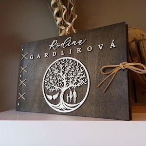 Álbum de fotos de madera, libro de recuerdos, madera, foto, álbum de aniversario, álbum de recortes de cumpleaños, libro personalizado, aniversario, álbum de fotos personalizado,