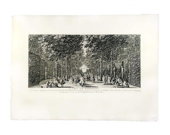 19th Century Etching of Versailles "La Salle aux Marroniers" by J. Rigaud