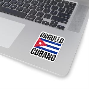 Cuban Pride Sticker, Orgullo Cubano Decal, Cuban Flag Vinyl Sticker, Cuban Laptop Sticker, Cuban Flag Sticker, Cuban Gift, Car Decal