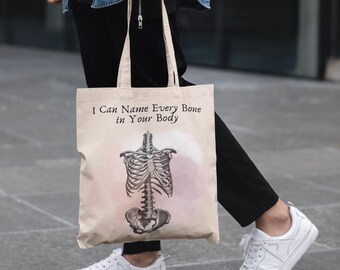 Anatomy Lover Tote Bag, Medical Student Gift, Skeletal System, Doctor Nurse Appreciation, Med School Graduation Gift, Science Lover Bag