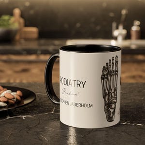Personalized Medical Specialty Mug, Custom Doctor Gift, Unique Coffee Cup for Physicians, Medical Graduation Gift, Black Accent Mug