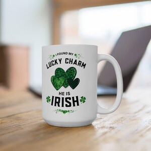 St. Patrick&#39;s Day Ceramic Mug, Lucky Charm Coffee Cup, Irish-Themed Drinkware, Gift for Friends, 11oz & 15oz Sizes