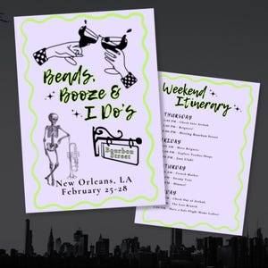 NEW ORLEANS Bachelorette Party Invitation (Digital 5x7 Canva Template)