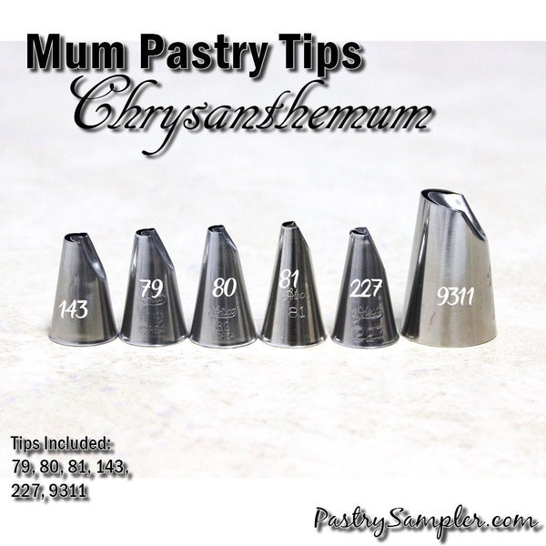 Mum / Chrysanthemum Pastry Tips - Choose the Size You Need - Single petal and double petal tips - 79, 80, 81, 227, 143, 9311