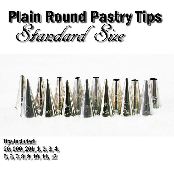 Plain Round Pastry Tips - Choose the Size You Need - Standard Sized - 00, 000, 261, 1, 2, 3, 4, 5, 6, 7, 8, 9, 10, 11, 12