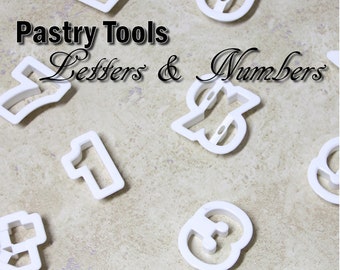 Letters and Numbers Cutters - Non Stick Plastic Works Well for Sugar Craft and Fondant - Each Letter / Number is 1.5"