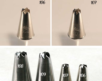 Flat Top Drop Flower Pastry Tips - Choose the Size You Need - Standard Sized Tubes - 106, 107, 108, 109