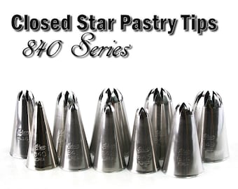 Large Closed Star Pastry Tips - Choose the Size You Need - 840 Series - 840, 841, 842, 843, 844, 845, 846, 847, 848, 849
