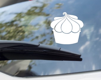 Cupcake Vinyl Decal Topped with Piped Buttercream Frosting - Multiple Colors and Sizes - Indoor / Outdoor Use