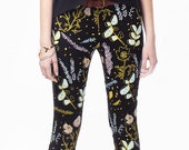 Floral Leggings - Hand Printed - Organic Cotton Leggings - Yoga Leggings - Cactus Leggings - High Waisted Leggings - Thief and Bandit®