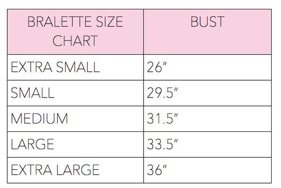 Bralette Size Chart