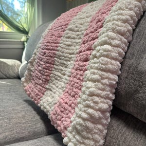XXL Custom Fuzzy Chunky Hand Knit Chenille Blanket