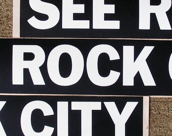 See Rock City vintage bumper sticker, black and white, road trip, old barn, americana, chattanooga, gerogia, lookout mountains, retro