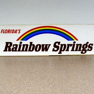 Florida Rainbow Springs vintage bumper sticker red yellow purple blue green white vinyl car decal image 1