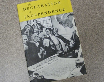 Declaration of Independence Booklet, 1956, John Hancock, Mutual life insurance company, yellow white black, constitution, USA, America