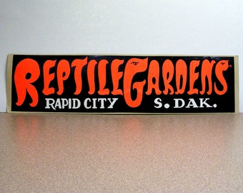 Reptile Gardens South Dakota vintage bumper sticker rapid city