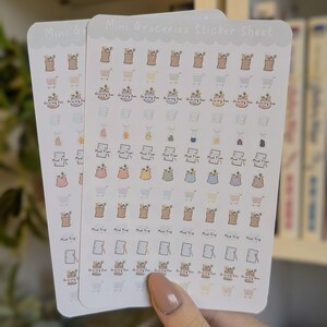Mini Functional Sticker Sheet - Groceries | sticker sheet, planner stickers, journal stickers, shopping, groceries