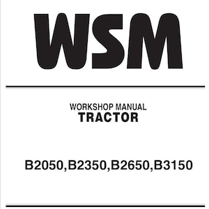 Kubota B2050, B2350, B2650, B3150 WSM Traktor Werkstatt-Handbuch - Reparatur & Wartung PDF