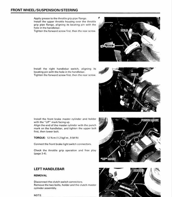 Factory Service Manual - Honda VTR1000 SP1/SP2 (UK Version, High