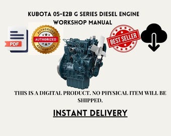 Kubota 70mm STROKE SERIES Diesel Engine Service Workshop Manual