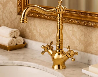 Bathroom Mixer Tap, Solid Brass Tap, Faucet Tap, Water Saving Faucet