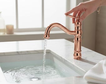 Antyczna mosiężna bateria łazienkowa, baterie umywalkowe, bateria nablatowa typu wodospad