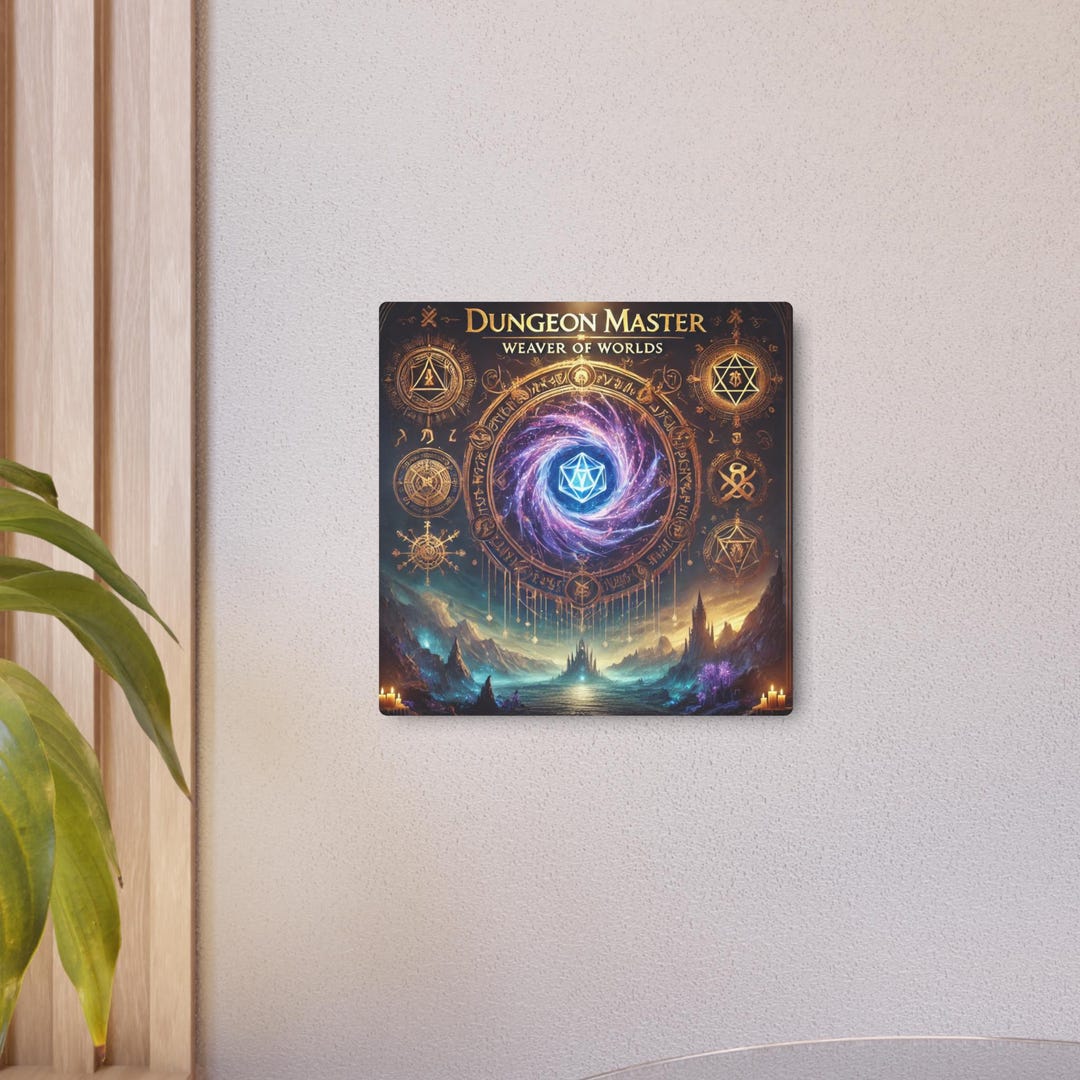 Dungeon Master Weaver of Worlds Metal Art Sign, Dungeons and Dragons ...