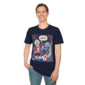 DnD Bard Seduces The Monster, Funny Dungeons and Dragons apparel, Great Gift for the TTRPG Bard player or DM, Unisex Softstyle T-Shirt