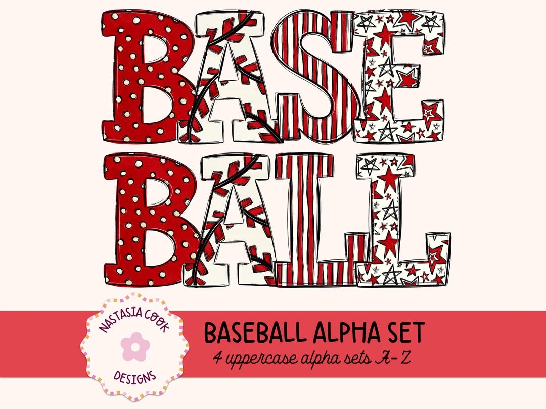 Baseball Alpha Set, Ball Game Alphabet Png, Sport Png Letters, Stripes ...