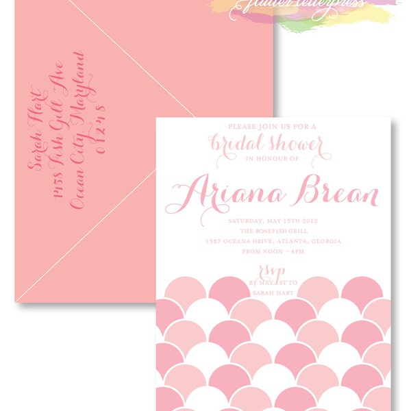 Letterpress Bridal Shower Invitation Etsy