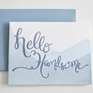Hello Handsome Letterpress Dip Dye Card image 3