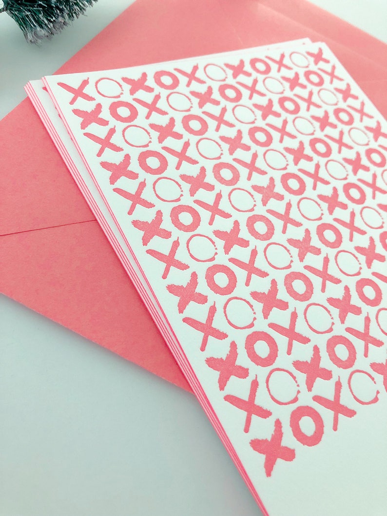 Set of 10 bright letterpress photo cards & envelopes customizable image 2