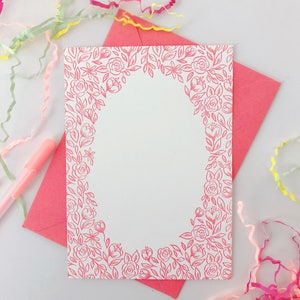 Letterpress Floral Note Cards - 8/pack