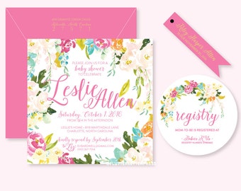 Floral Explosion Baby Shower Invitation