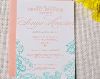 Custom Letterpress - Floral Invitations -