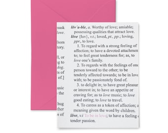 Dictionary Love Letterpress Cards