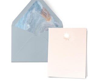 Sunrise Foil Stationery Card pack of 8 cards & envelopes