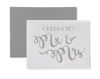 Cheers to Mr. and Mrs. Letterpress folded card