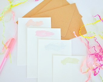 Hi, hello, howdy, hey- bright and easy letterpress writting sheets + envelopes