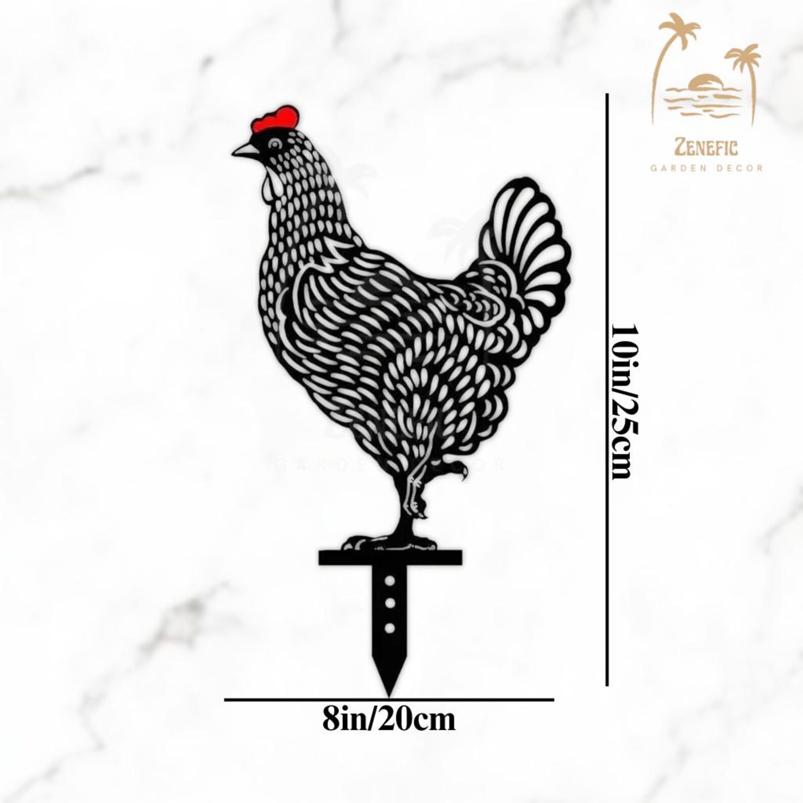 Chicken Garden Stake Set, Acrylic Chicken Yard Art, Farmhouse Garden ...