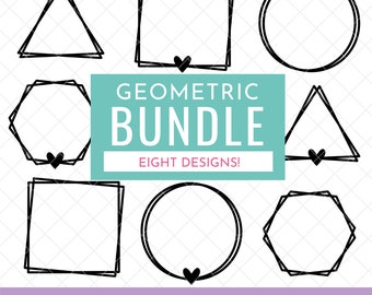 Geometric Shapes SVG & PNG Cut File Bundle - Digital Download - Cricut Craft | Geometric Shapes | Basics