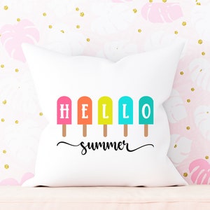Hallo Sommer Eis am Stiel l SVG geschnitten Datei - Digital Download - Bunt | Eiswürfel | Wohndekor | Regenbogen |