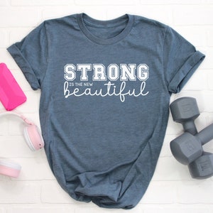 Strong Is The New Beautiful SVG Cut file and PNG Digital Download Workout Gym Inspo Inspiration image 1