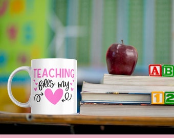 Teaching Fills My Heart SVG and PNG - Digital Download - Valentines Day | Teaching | Teacher Gift | Cricut Crafting