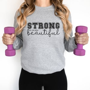 Strong Is The New Beautiful SVG Cut file and PNG Digital Download Workout Gym Inspo Inspiration image 3